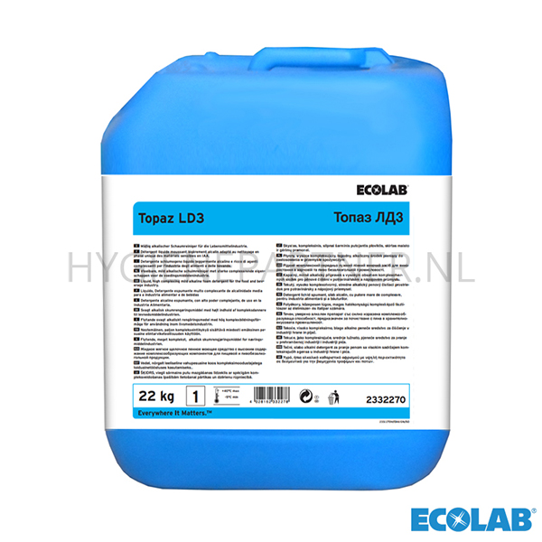 RD051092 Ecolab Topaz LD3 milde alkalische schuimreiniger 22 kg